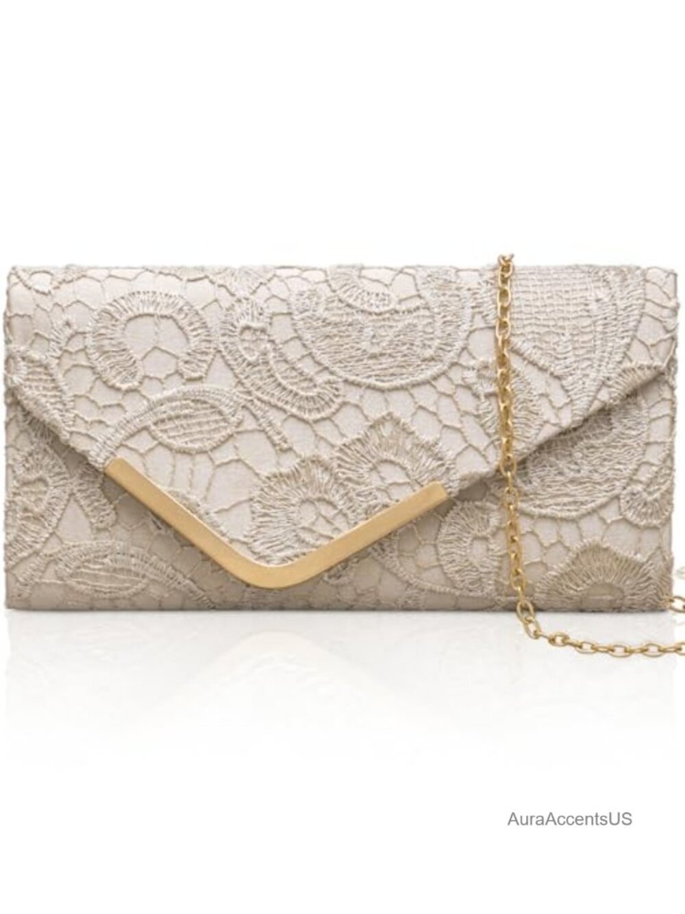 Sequin Envelope Clutch with Chain - Evening Bag for Formal Events